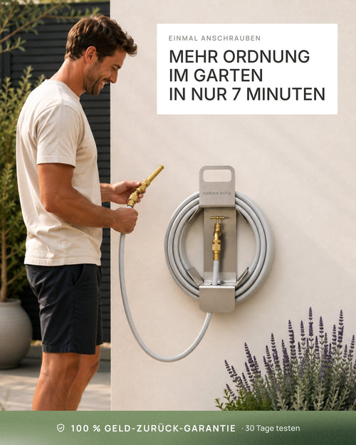 Gartenschlauchhalter von Garden Dock, robuste Halterung aus Metall für die ordentliche Aufbewahrung von Gartenschläuchen